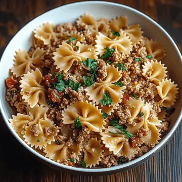 Bowtie Pasta with Ground Beef