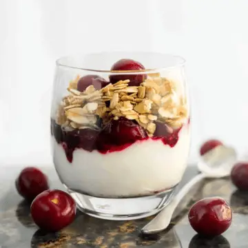 Healthy Strawberry & Cherry Yogurt Parfait