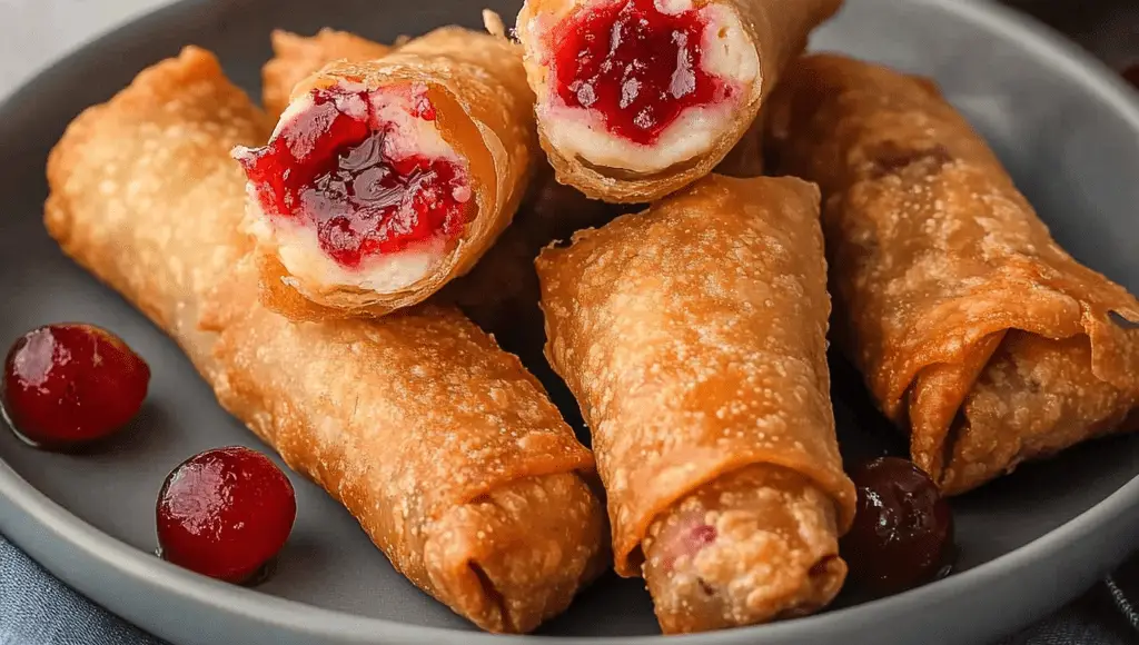 Cherry Cheesecake Egg Rolls