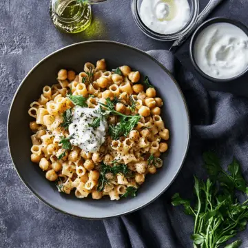 Ditalini With Tender Herbs, Chickpeas & Yogurt