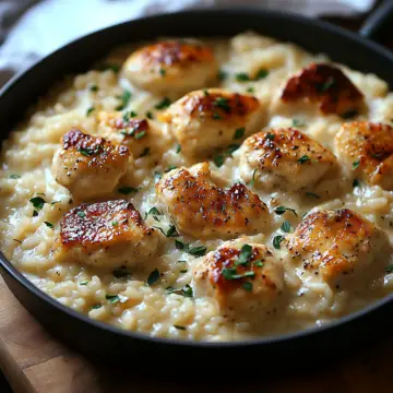 One-Pan Creamy Parmesan Chicken & Rice [40 Minutes]